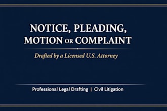 draft professional legal motion pleading appeals, complaint