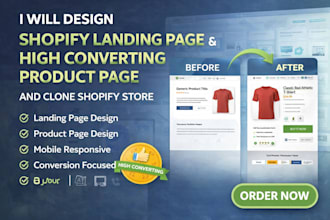 create and clone shopify sales page, landing page and product page