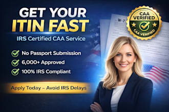 apply your itin individual taxpayer identification number as irs caa