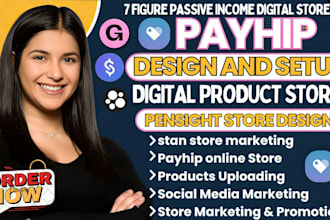 setup payhip store, payhip digital product store, payhip website, pensight, etsy