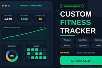design custom fitness, nutrition and hydration tracking spreadsheets and planner