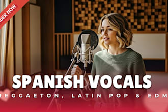 record spanish female vocal for reggaeton, latin pop, edm as singer songwriter