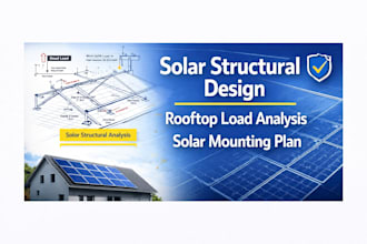 solar mounting structure with rooftop load analysis and wind calculation