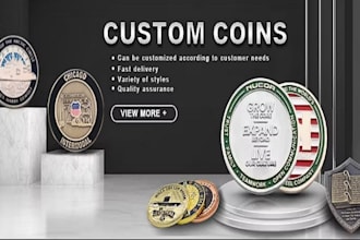 design 3d challenge coin, 3d bas relief, medal, badge, millitary, coin logo