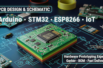 design pcb, schematics and hardware prototyping for arduino stm32 esp8266 iot