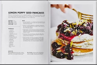 create cookbook design, recipes book design, menu design, cookbook writer