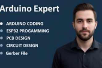 code arduino project, program esp32, do electronic circuit and create pcb design