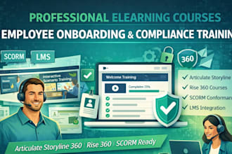 design professional onboarding course, compliance elearning course in rise 360