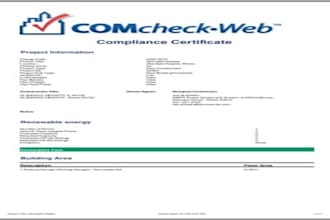 provide lighting comcheck report for permit approval USA