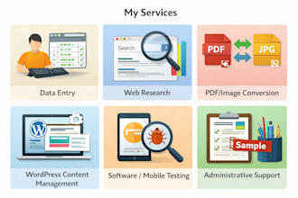 do accurate data entry wordpress upload, and web app testing