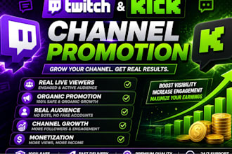 promote kick channel, kick subscribers kick followers
