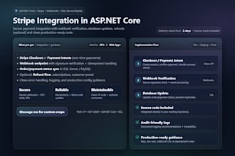 build secure stripe payment flow in asp net core with database updates