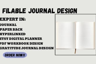 design editable filable journal workbook hyperlink journal tracker lead magnet