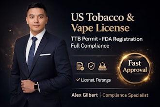 obtain your US tobacco and vape license, ttb permit and full compliance