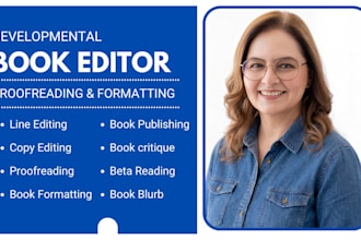 proofread, and format fiction or romance book with developmental book editing