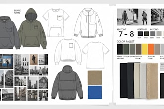 create professional fashion tech pack, clothing tech pack and sneaker design