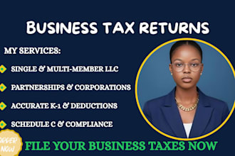 prepare US business tax returns 1065 1120 1120s for llc corp