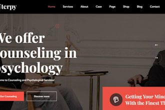 therapy website, healthcare, mental health, medical website on wordpress, wix