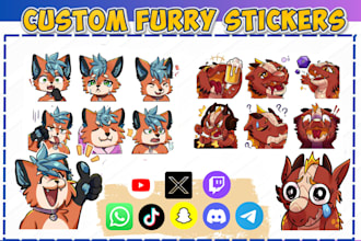 create furry discord sticker emote pack nsfw animated twitch streamer emotes