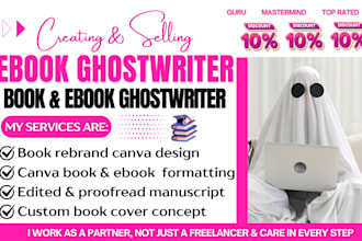 write KDP book as ebook ghostwriter, ebook writer, ebook rebrand, cover design