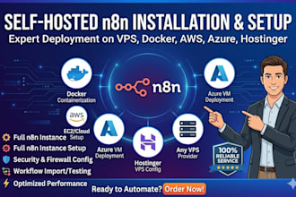 install self hosted n8n automation on vps, docker, AWS, azure, hostinger
