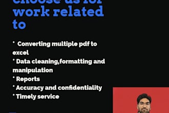 convert pdf to excel for cleaning and formatting the data