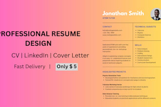 design a professional and creative resume or CV for you