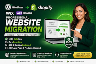 migrate wordpress to shopify, wix to shopify, woocommerce to shopify migration