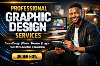 design canva banner flyer logo graphics design animation design