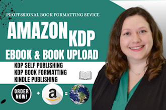 upload and publish your book on amazon KDP and ingramspark for print and ebook