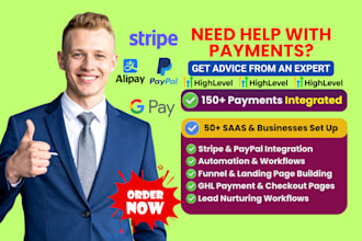 do gohighlevel ghl stripe paypal payment integration checkout automation funnel