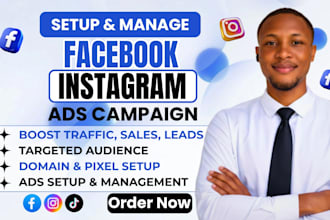 setup and manage facebook ads campaign marketing advertising meta ads campaign