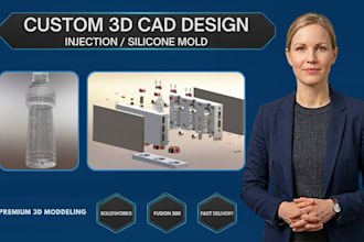 custom 3d printing mold design, injection silicone cad mold 3d model fusion 360