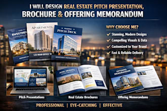 design real estate pitch presentation, real estate brochure, offering memorandum