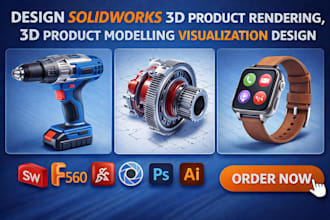 design solidwork 3d product rendering, 3d product modelling visualisation design
