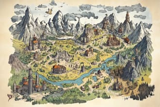 fantasy map illustration dnd map tolkien board game