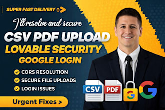 fix lovable CSV PDF file upload lovable security lovable google login lovable ai