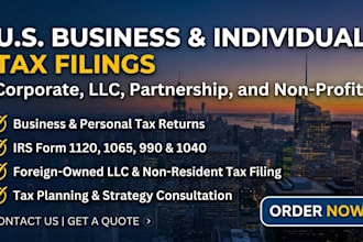 do USA tax filing, US tax returns, llc tax, business tax 1120 5472 1040 cpa