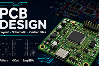 design pcb layout , schematic design, and fabrication gerber files