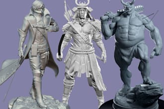 sculpt 3d action figures, anime model, miniatures, creatures stl for printing