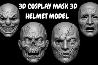 sculpt printable 3d mask 3d helmet cosplay mask model 3d armor for 3d printing