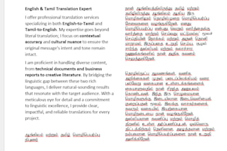 professional english to tamil translation