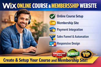 create wix online course website, membership site, sales funnel and wordpress