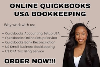 online quickbooks setup US CPA bookkeeping bank reconciliation and tax filing