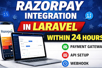 integrate razorpay payment gateway in laravel within 24 hours