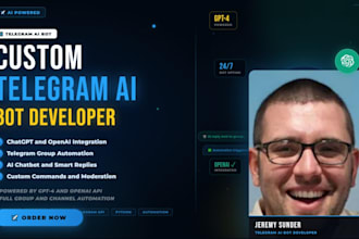 build custom telegram ai bot with chatgpt, telegram chatbot for group automation