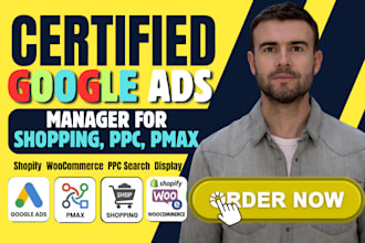 be your google ads manager for shopping, PPC search, display and pmax campaigns