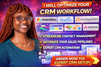monday com apptivo onepagecrm crm pipelines contact management automation expert