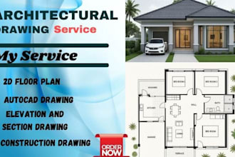 custom architectural plans, floor plans, section, elevation and permit ready