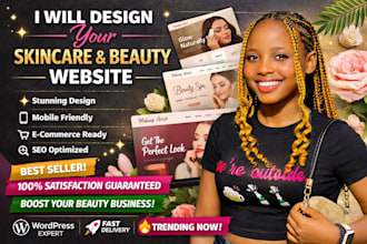 skincare cosmetic wordpress wesite design makeup, spa, beautysalon website